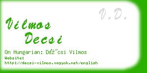 vilmos decsi business card